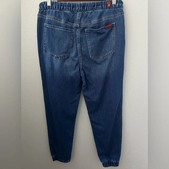 7 For All Mankind High Waist Denim Jogger Size 28 New - Picture 4 of 8